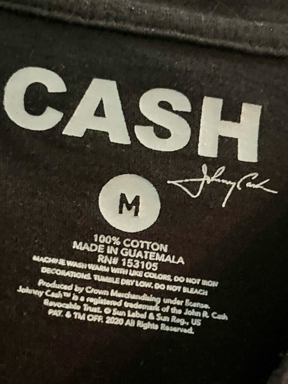 John Cash Black Lace-Up Graphic Tee w/laces - Picture 3 of 4